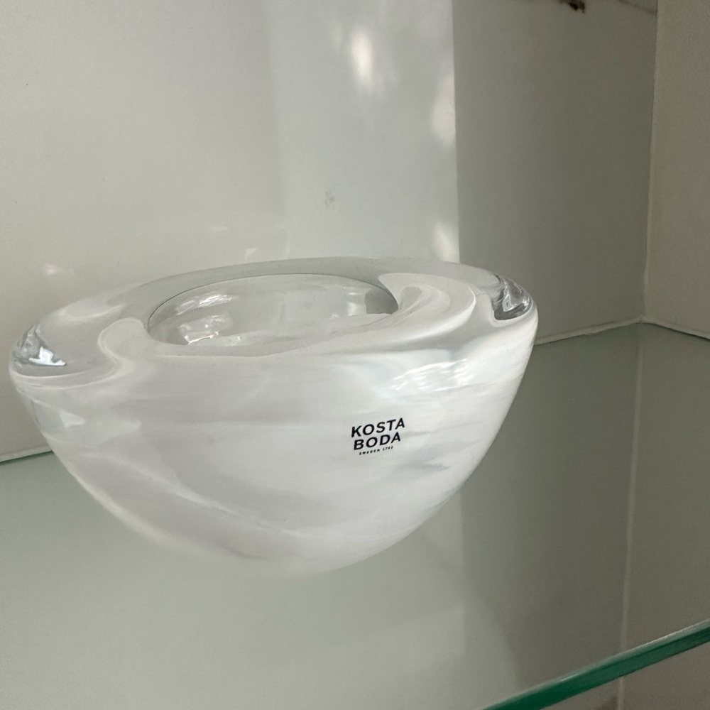 Kosta Boda Swirl Glass Candle Holders